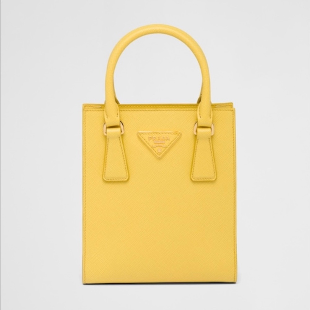 NWT Prada Saffiano Sunny Yellow Mini Tote